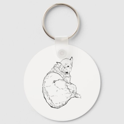 Siberian Husky, Minimalist Dog Illustration  Keychain