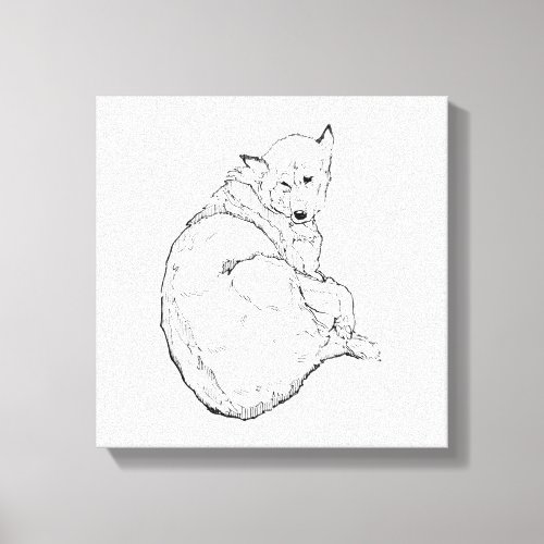 Siberian Husky, Minimalist Dog Illustration Wall Canvas Print