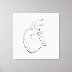 Siberian Husky, Minimalist Dog Illustration Wall  Canvas Print