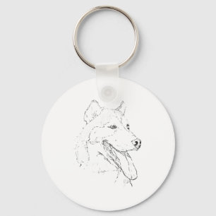 Siberian Husky – Minimalist Dog Line Drawing Keychain