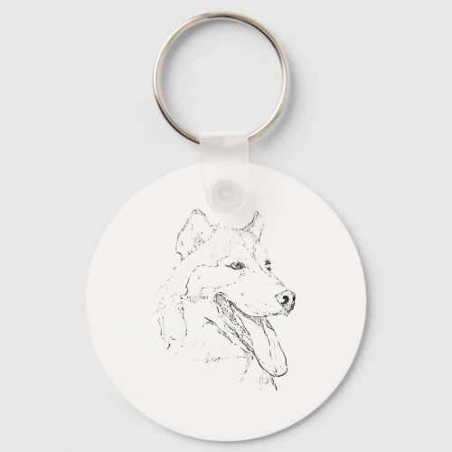 Siberian Husky – Minimalist Dog Line Drawing Keychain