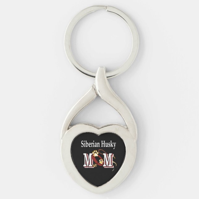 Siberian Husky Mom Gifts Keychain (Front)