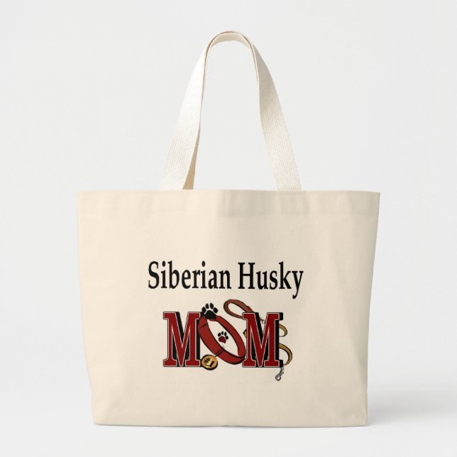 Siberian Husky Mom Gifts Large Tote Bag (Front)