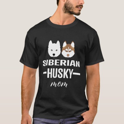 Siberian Husky Mom white and red Husky T_Shirt