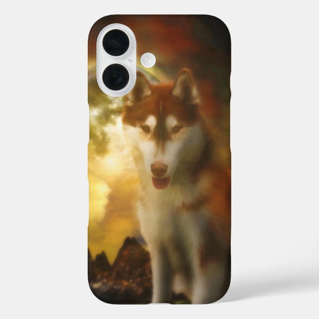 SIBERIAN HUSKY MOON KINGDOM Case-Mate iPhone CASE (Back)