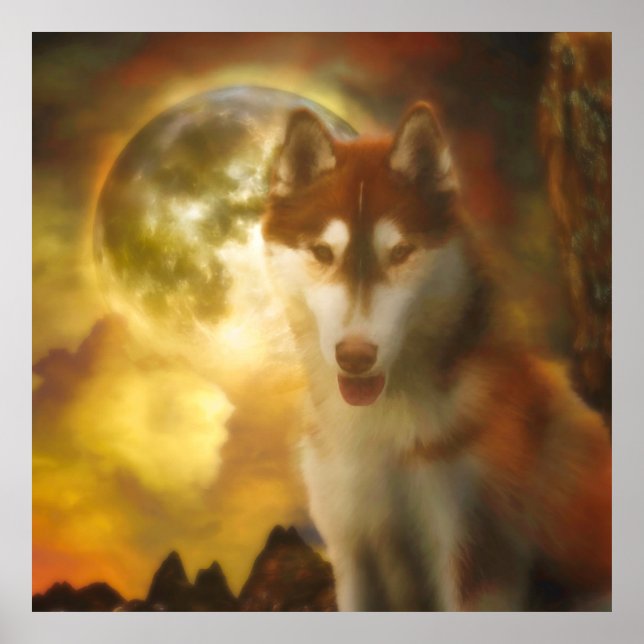 SIBERIAN HUSKY MOON KINGDOM POSTER (Front)