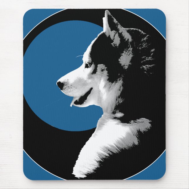 Siberian Husky Mousepad Gifts Malamute Sled Dogs (Front)