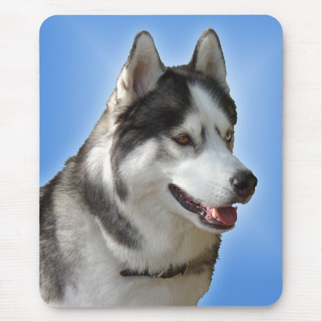 Siberian Husky Mousepad Gifts Malamute Sled Dogs (Front)