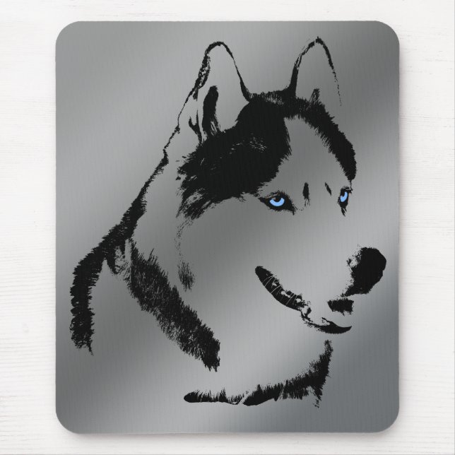 Siberian Husky Mousepad Gifts Malamute Sled Dogs (Front)