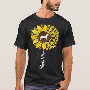 Siberian Husky Mum For Women Sunflower Husky Mum D T-Shirt