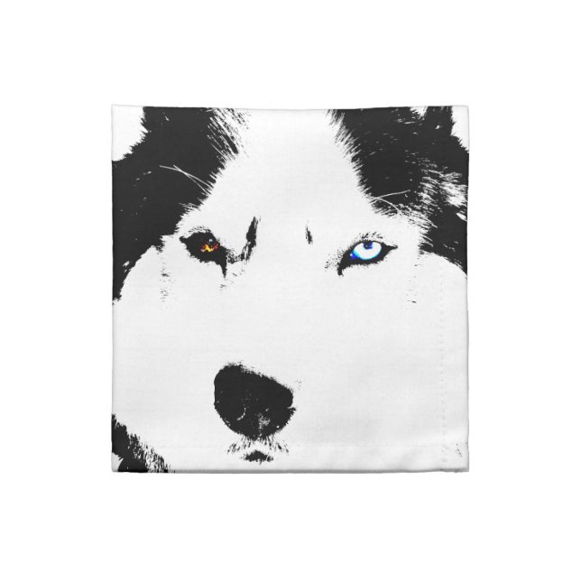 Siberian Husky Napkins Personalized Husky Napkins (Quarter Fold)
