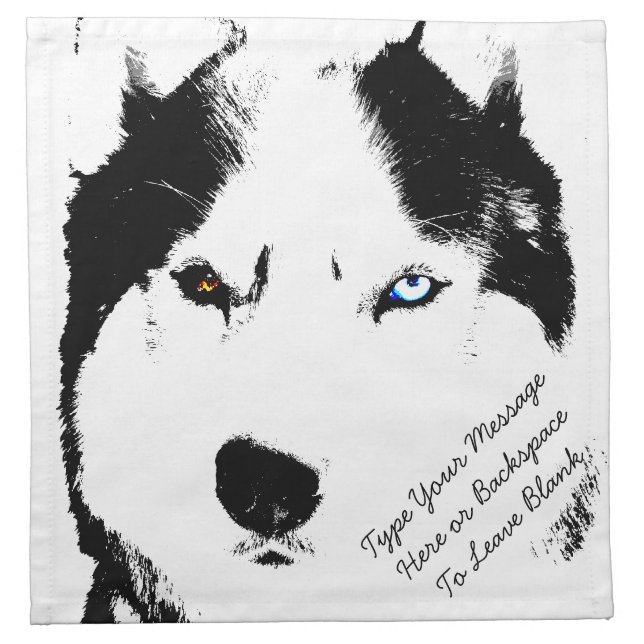 Siberian Husky Napkins Personalized Husky Napkins (Front)