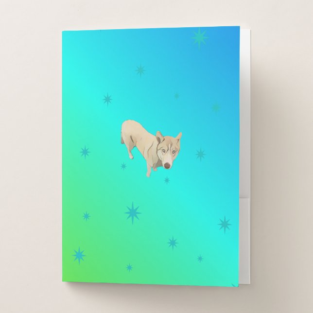 Siberian Husky Notebook Pocket Folder (Front)