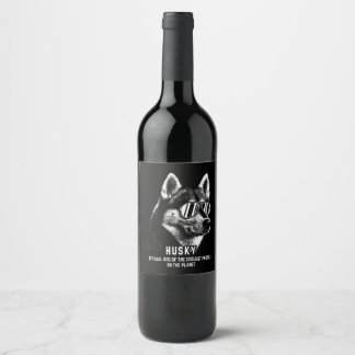 Siberian Husky Official Dog Of Coolest Wine Label