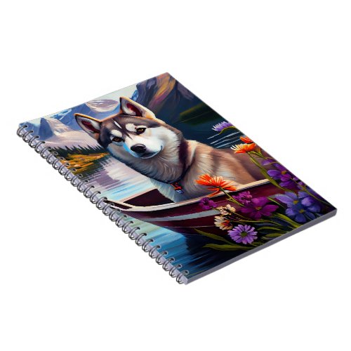 Siberian Husky on a Paddle A Scenic Adventure Notebook