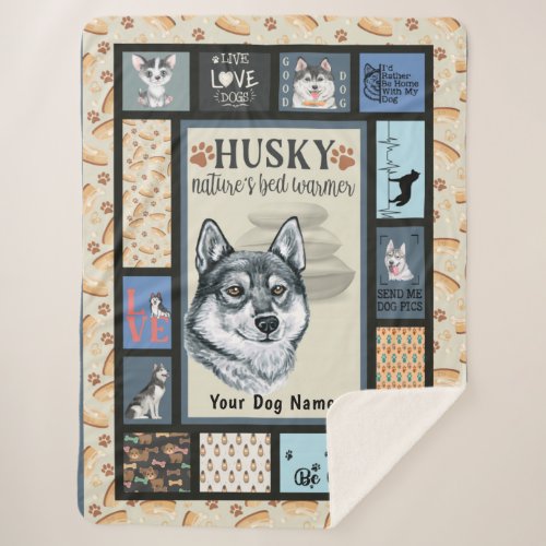 Siberian Husky Owner Lover Funny Keepsake Quilt  Sherpa Blanket