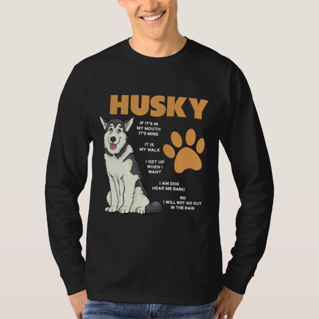 Siberian Husky Owner Rules Dog  Huskies Funny Husk T-Shirt (Front)