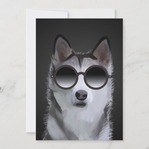 Siberian Husky Painting _ Birthday Greeting Card 