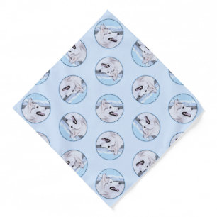 Siberian Husky Painting Silver and White Dog Art Bandana