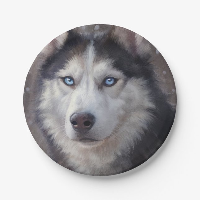 Siberian Husky Paper Plates (Front)