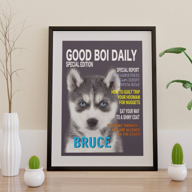 Siberian Husky Parody Magazine Cover  Photo Print (Creator Uploaded)