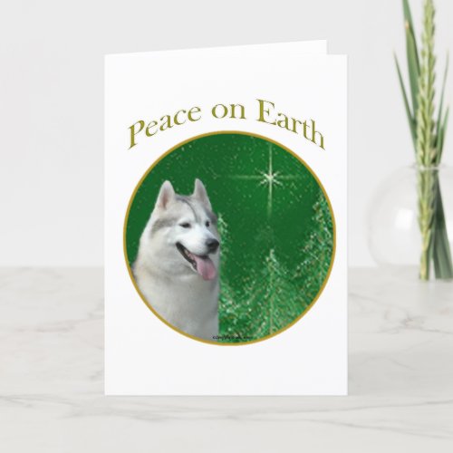 Siberian Husky Peace Holiday Card
