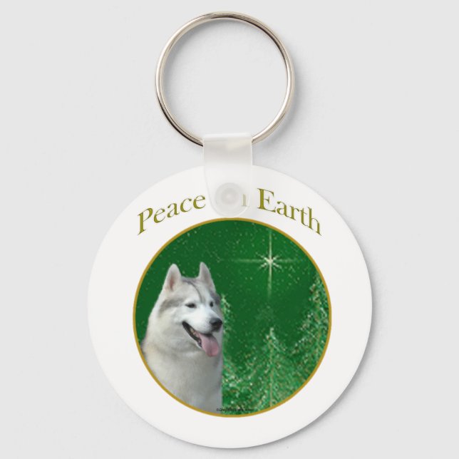 Siberian Husky Peace Keychain (Front)