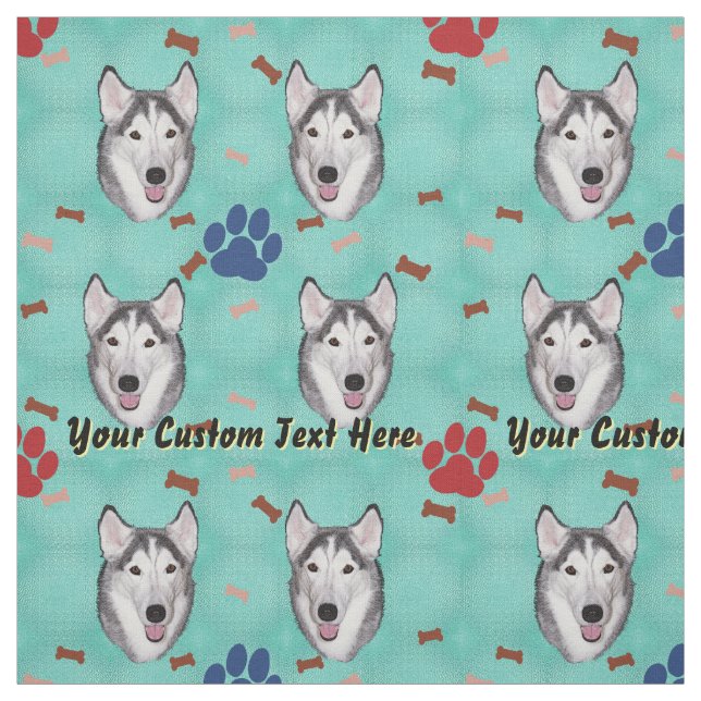 Siberian Husky - Personalize Fabric (Swatch)