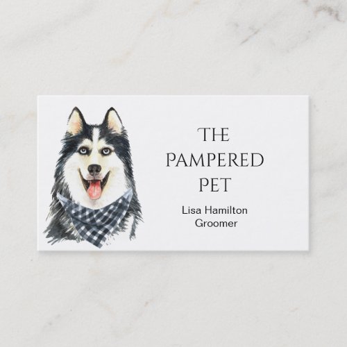 Siberian Husky Pet GroomerVetSitters Business Card