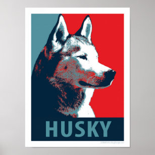 Siberian Husky Political Parody Poster