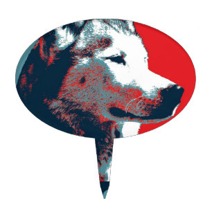 Siberian Husky Political Parody Poster Cake Topper