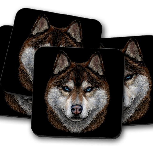 Siberian Husky Portrait | Majestic Husky Coasters (Creator Uploaded)