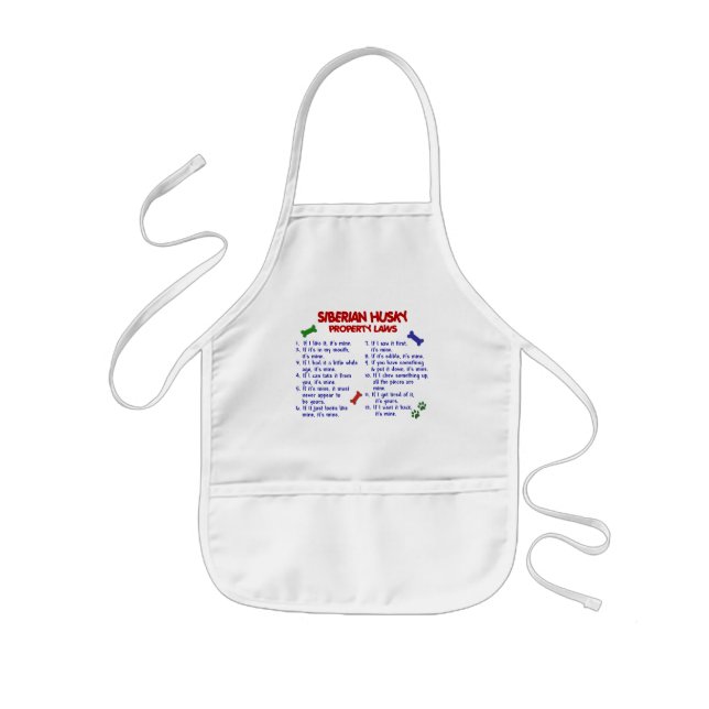 SIBERIAN HUSKY Property Laws 2 Kids' Apron (Front)