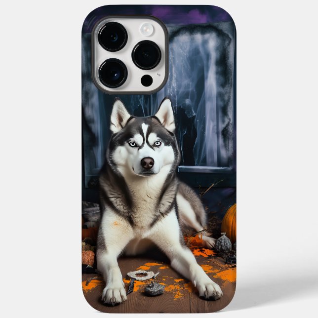 Siberian Husky Pumpkins Halloween Scary Case-Mate iPhone Case (Back)