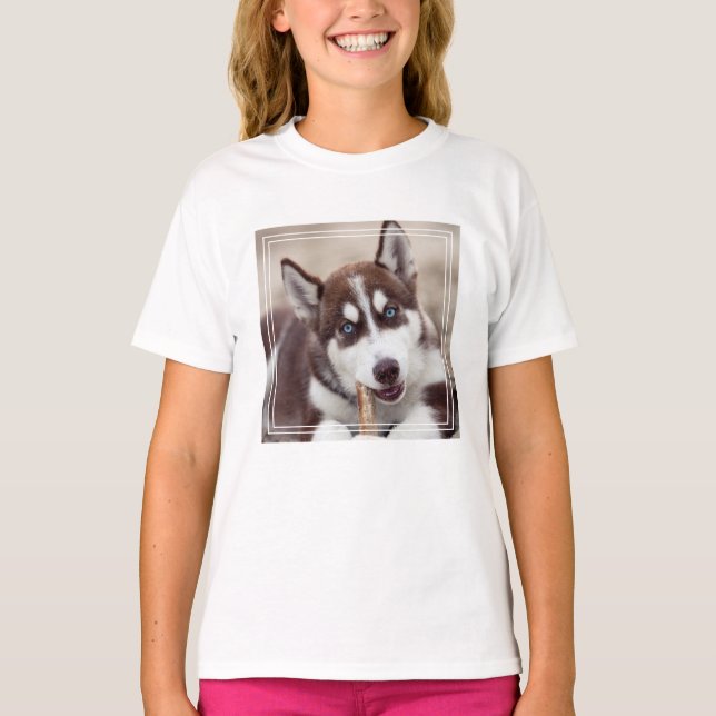 Siberian Husky Puppy at the Beach T-Shirt (Front)
