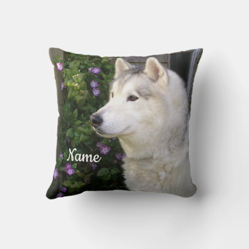 Siberian Husky Puppy Dog Throw Pillow