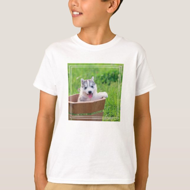 Siberian Husky Puppy in a Pot T-Shirt (Front)