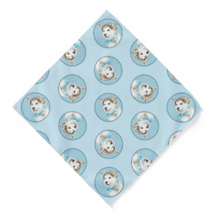 Siberian Husky Puppy Painting Copper Red Dog Art Bandana