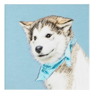 Siberian Husky Puppy Painting - Original Dog Art