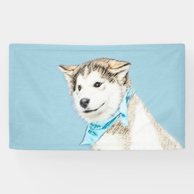 Siberian Husky Puppy Painting - Original Dog Art Banner (Horizontal)