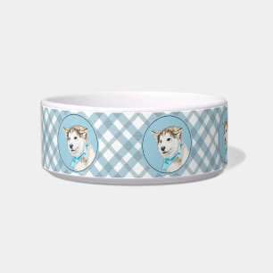 Siberian Husky Puppy Painting - Original Dog Art Bowl