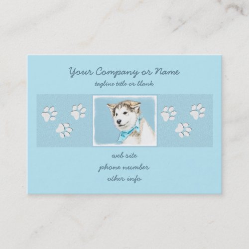 Siberian Husky Puppy Painting _ Original Dog Art Business Card