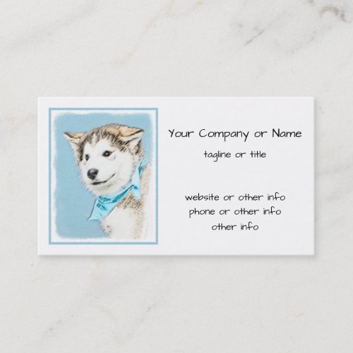 Siberian Husky Puppy Painting _ Original Dog Art Business Card