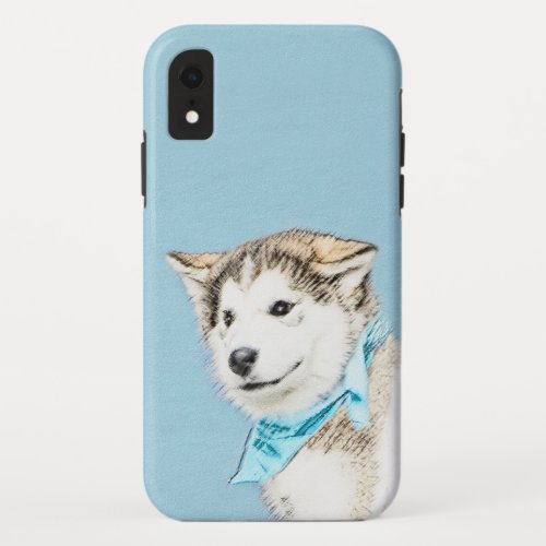 Siberian Husky Puppy Painting _ Original Dog Art iPhone XR Case