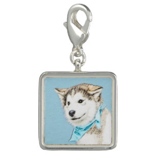 Siberian Husky Puppy Painting - Original Dog Art Charm