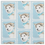 Siberian Husky Puppy Painting - Original Dog Art Fabric