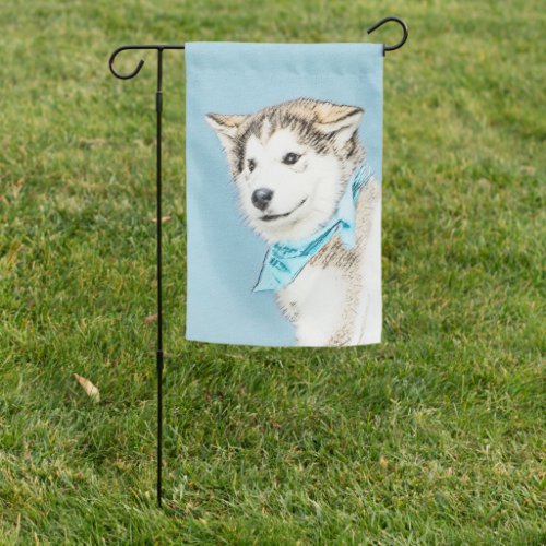 Siberian Husky Puppy Painting _ Original Dog Art Garden Flag