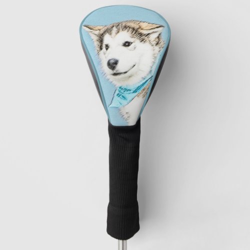 Siberian Husky Puppy Painting _ Original Dog Art Golf Head Cover