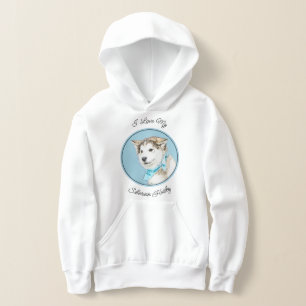 Siberian Husky Puppy Painting - Original Dog Art Hoodie
