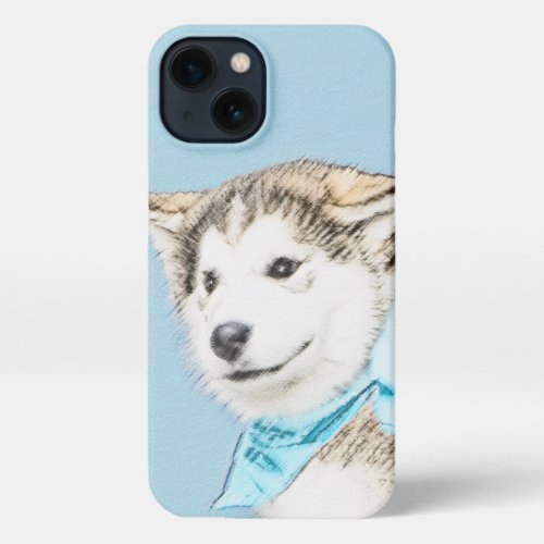 Siberian Husky Puppy Painting _ Original Dog Art iPhone 13 Case